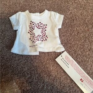 American Girl White Tee with Purple Star Cluster